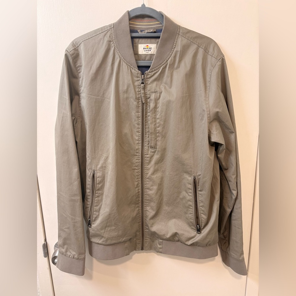 Marine Layer Men's Rossland Wax Canvas Bomber Bomber Jacket